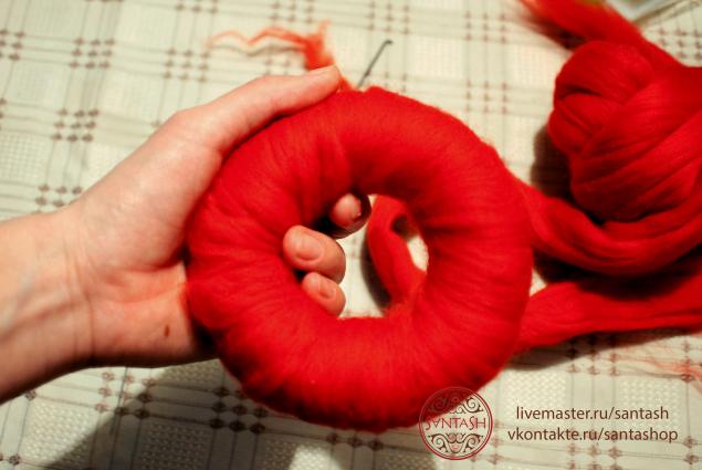 Валяние объемного браслета мастер класс