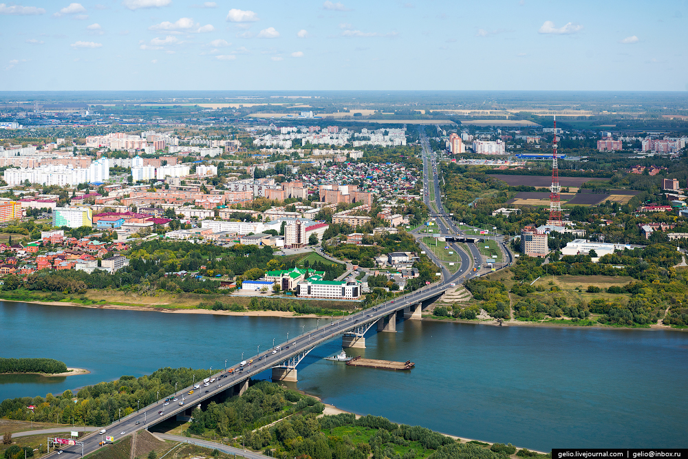 Омск с вертолёта