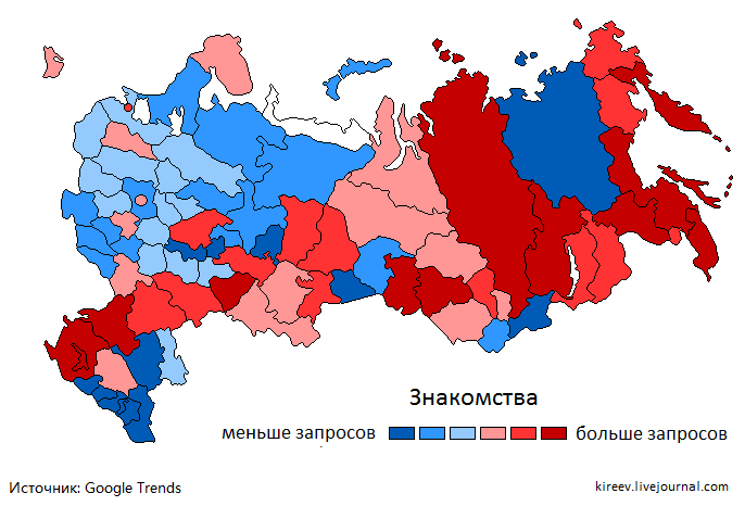 Жители каких российских городов чаще интересуются 