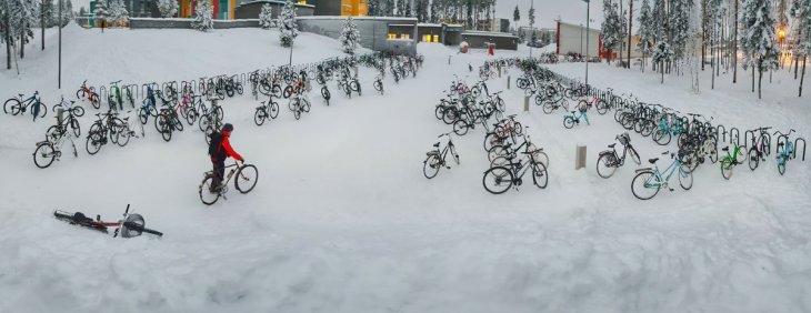 -17 °C  мороза,  а  в Финляндии дети едут в школу на велосипедах Война и мир