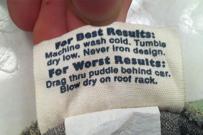 Really Helpful Instructions On This Shirt