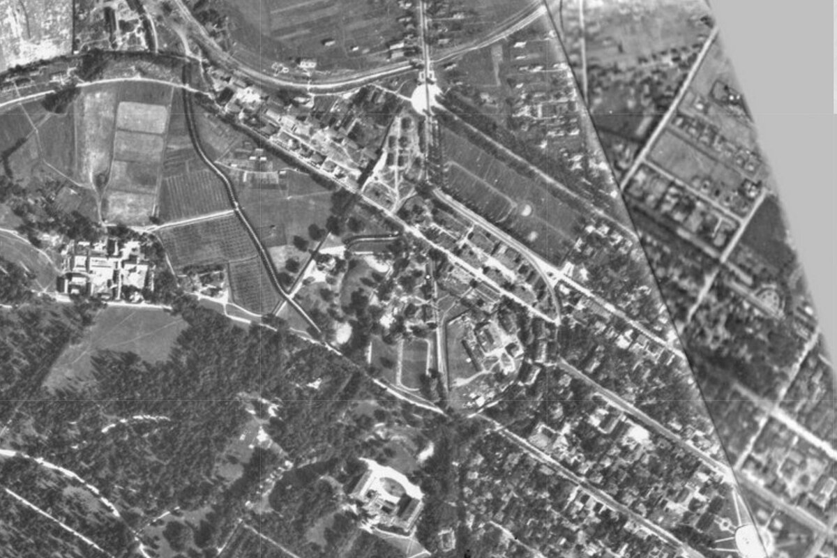Фрагмент немецкого аэрофотоснимка города Пушкина, сделанного 15 августа 1939 г.