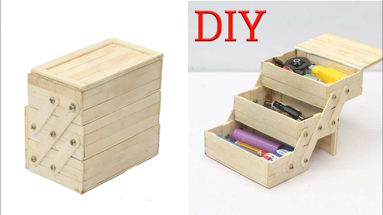 How to make a toolbox using ice sticks | Craft work