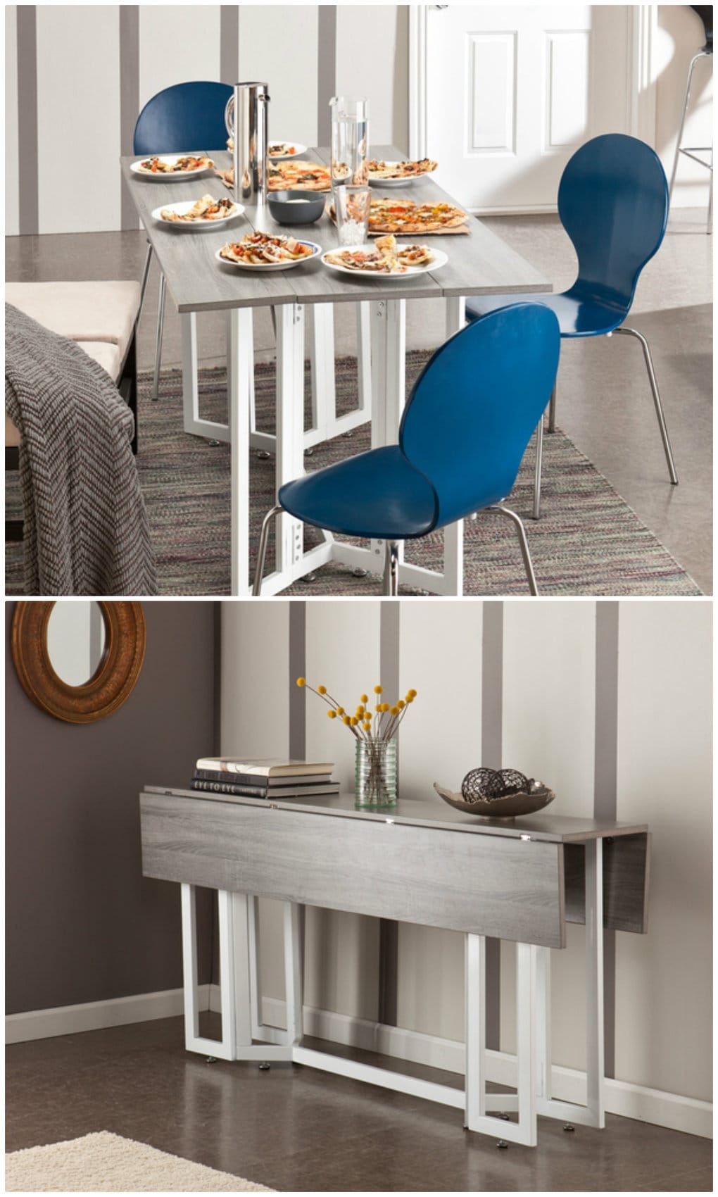 Компактные и функциональные обеденные столы, которые подойдут даже для крошечных квартир самой, найти, который, большой, маленькой, может, компактную, мебель, местом, хранения, посуды, сложенном, состоянии, выступает, качестве, стеллажа, разложив, крошечный, столик, внимание