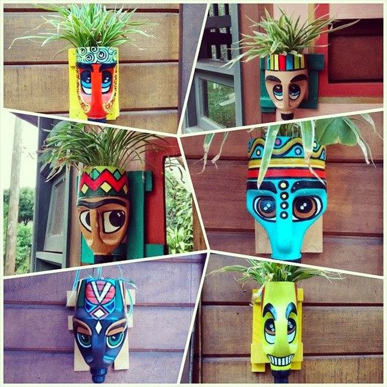Веселые горшки из пластиковых бутылок: 33 идеи и их воплощение Веселые горшки из пластиковых бутылок: 33 идеи и их воплощение для дома и дачи,новая жизнь старых вещей