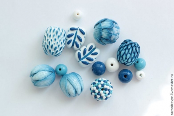 Любимые бусы в стиле гжель гжель