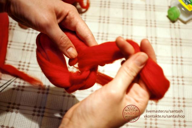 Валяние объемного браслета мастер класс