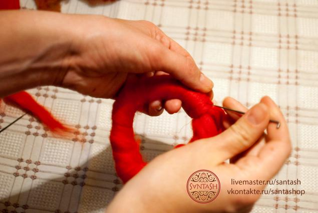 Валяние объемного браслета мастер класс