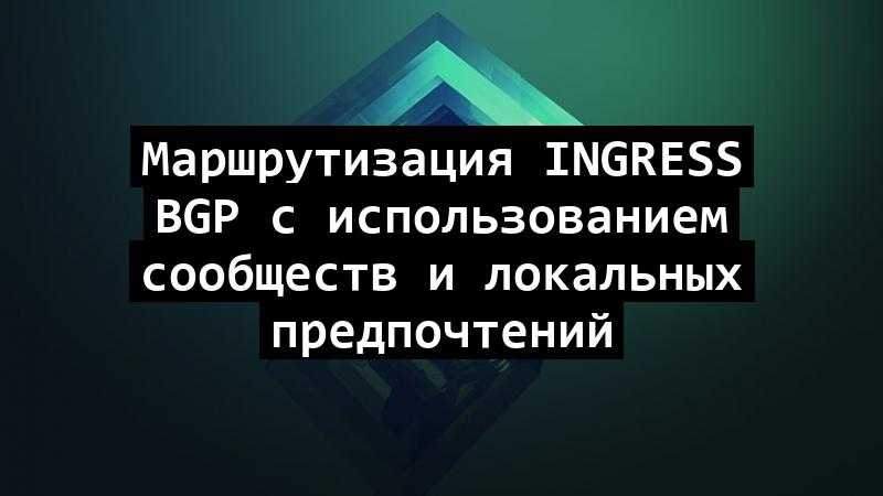 Маршрутизация Ingress BGP с использованием сообществ и локальных предпочтений