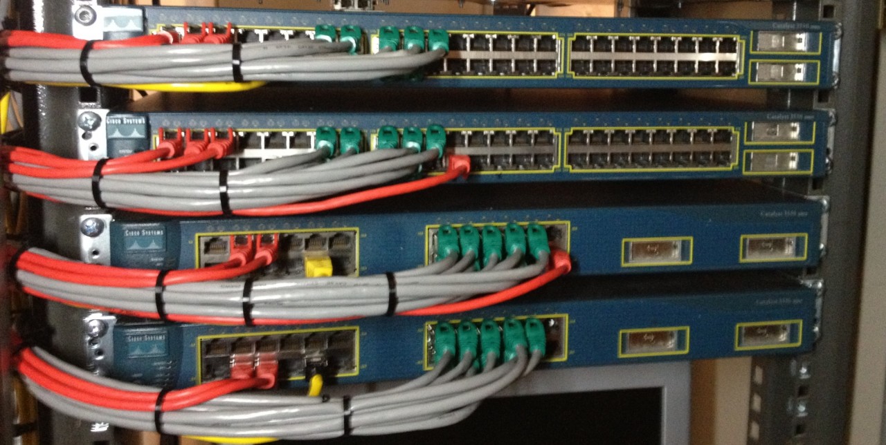 Cisco-3560-коммутатор-RJ45-соделинений
