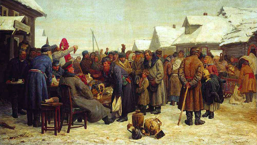 Василий Максимов. Аукцион за недоимки. 1880-1881