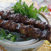 Шашлык из говяжьей печени