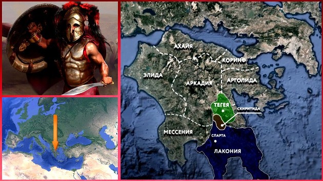 Расположение исторических областей Древней Греции.