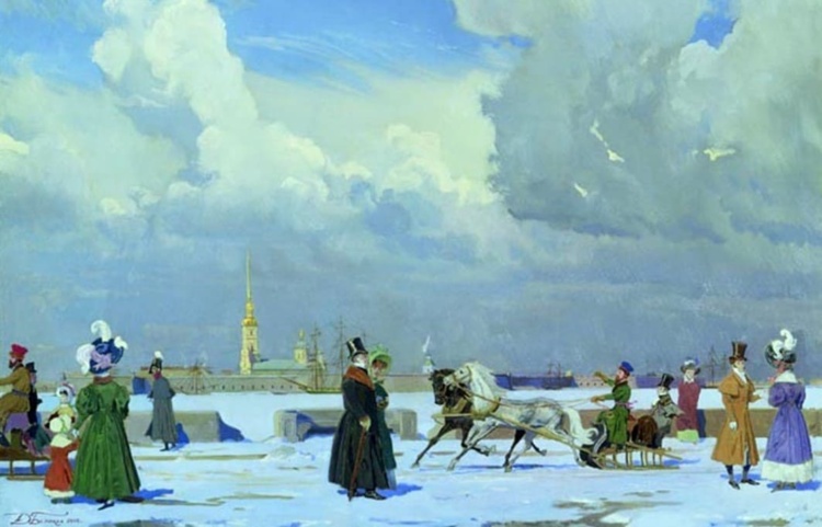 Художник Дмитрий Белюкин. Прогулка с императрицей Художник Дмитрий Белюкин. Прогулка с императрицей