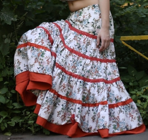 Простая и эффектная ярусная юбка – варианты построения женские хобби,мастерство,рукоделие,своими руками,умелые руки,шитье,юбка