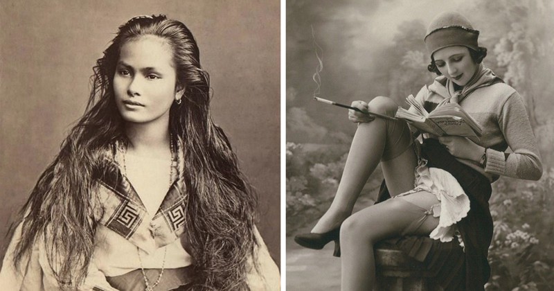 Красота женщин прошлого в винтажных открытках 1900-1910 годов винтаж, женщины, красота, открытки, фото