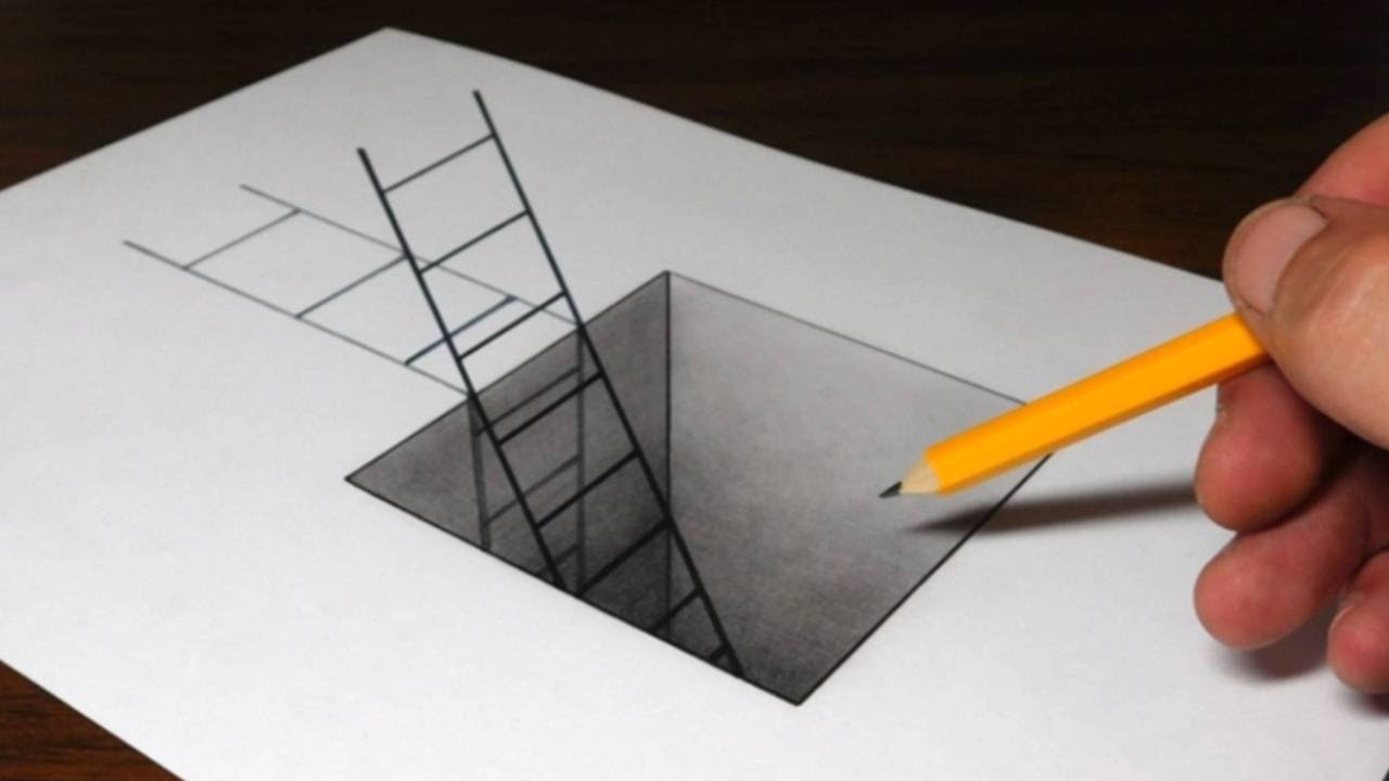 Картинки по запросу How to Draw a 3D Ladder - Trick Art For Kids