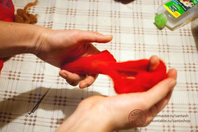 Валяние объемного браслета мастер класс