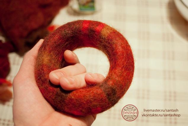Валяние объемного браслета мастер класс