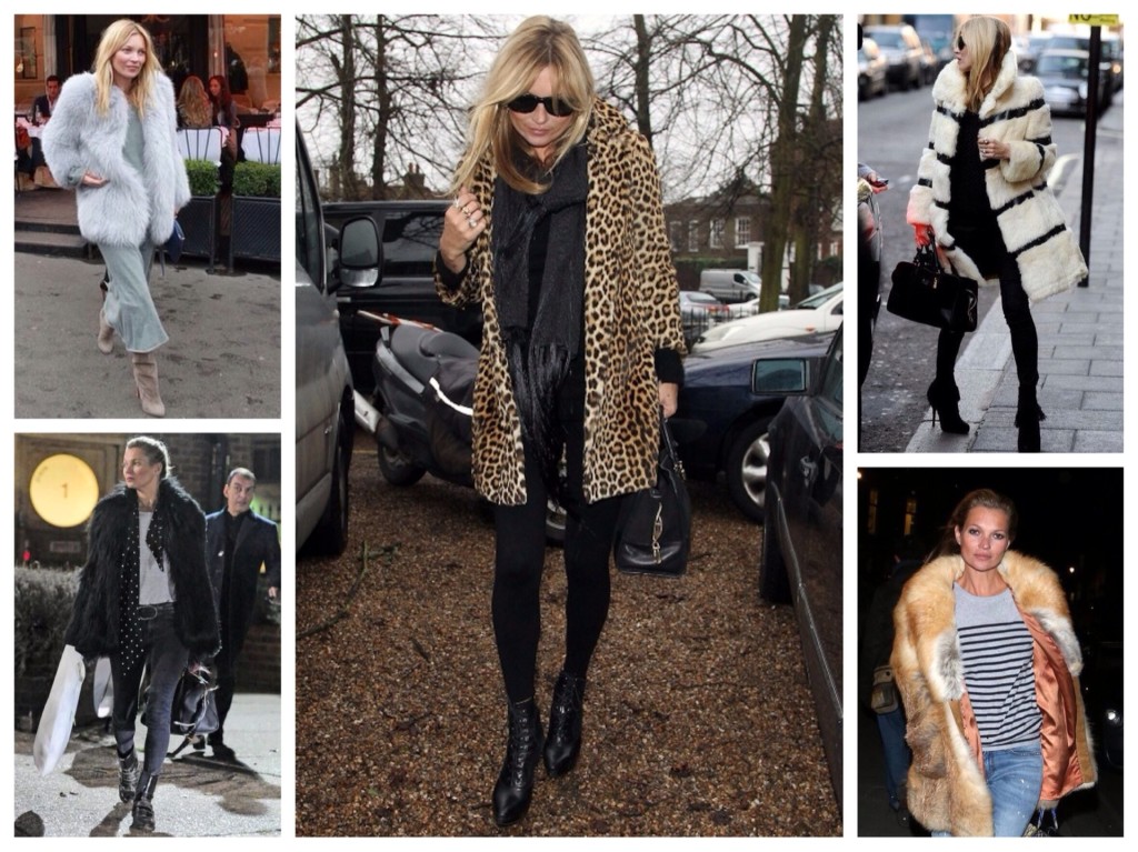 Kate Moss в полушубках