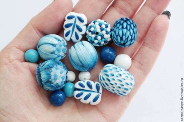 Любимые бусы в стиле гжель гжель