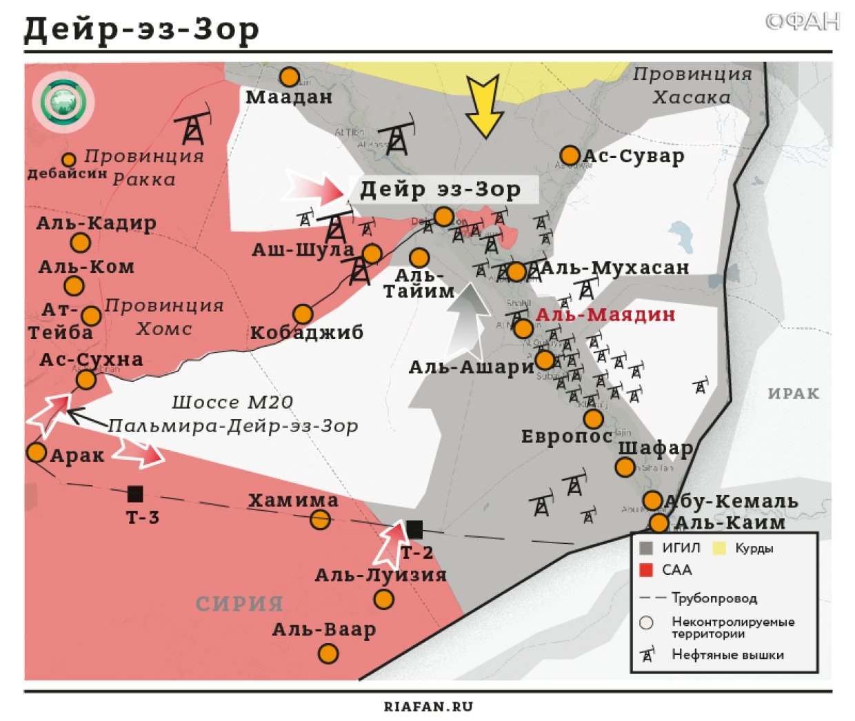 Карта действий сирии