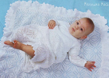 Крестильное платье спицами