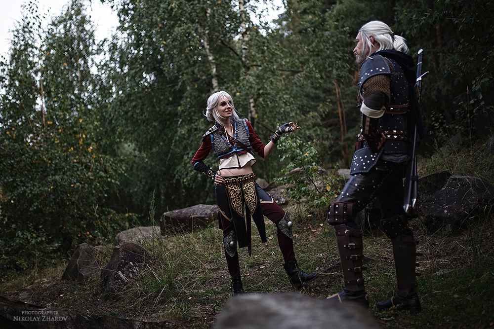 The Witcher 3: Косплей на Цири и Геральта Ведьмак