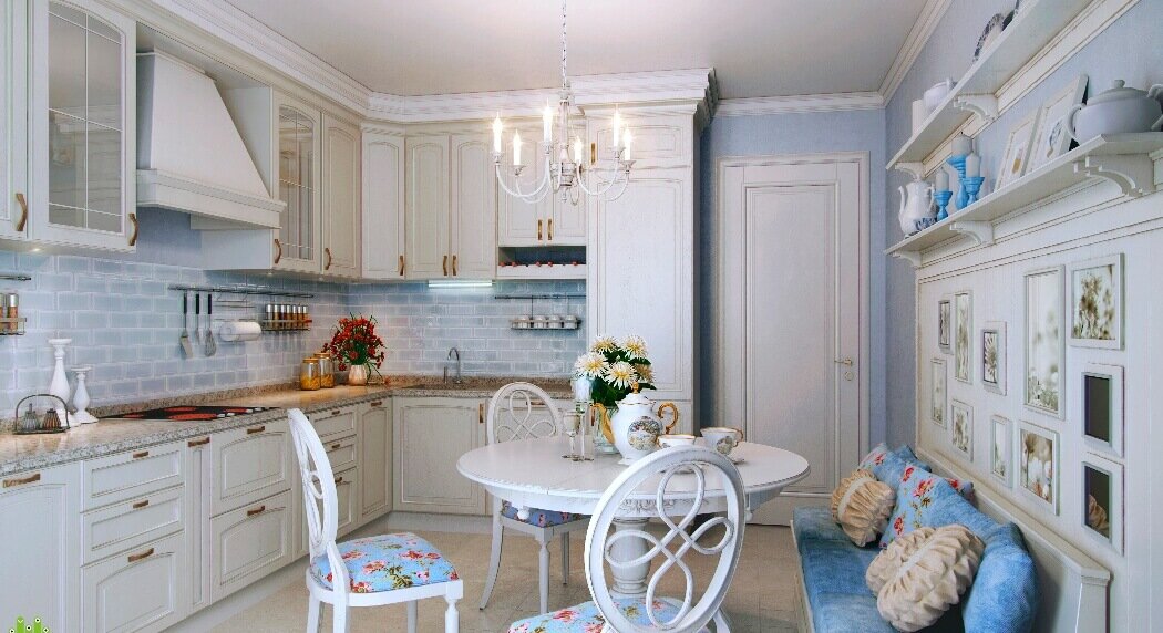 Голубая кухня в стиле прованс: секреты оформления в лазурном оттенке идеи для дома,интерьер и дизайн