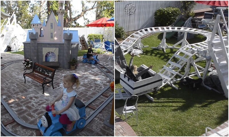Дедушка построил для внуков целый парк во дворе для дома и дачи,идеи и вдохновение,мастерство,творим с детьми,творчество