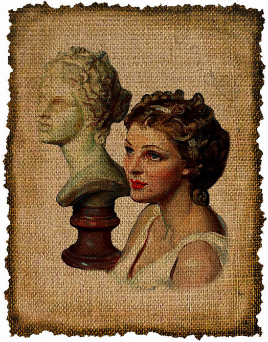 ВИНТАЖНЫЕ ДЕВУШКИ НА МЕШКОВИНЕ художество