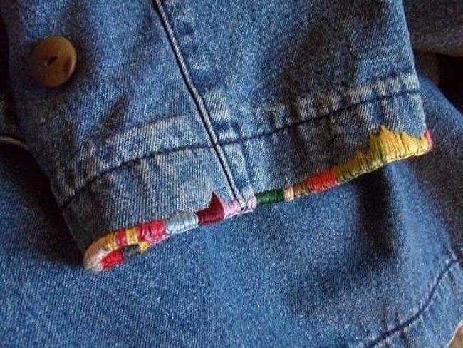 Крутая вышивка по джинсовой ткани одежда,рукоделие,своими руками,сделай сам