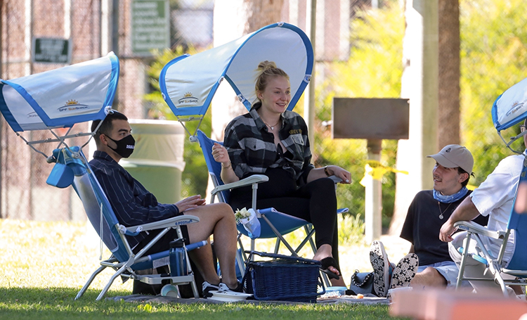 В ожидании чуда: Софи Тернер и Джо Джонас на семейном пикнике Дети,Беременные звезды