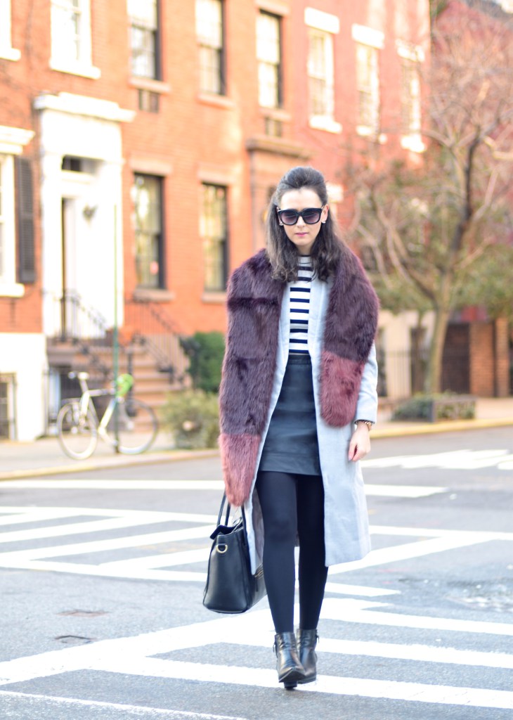 Grey Coat and Faux Fur Stole 1