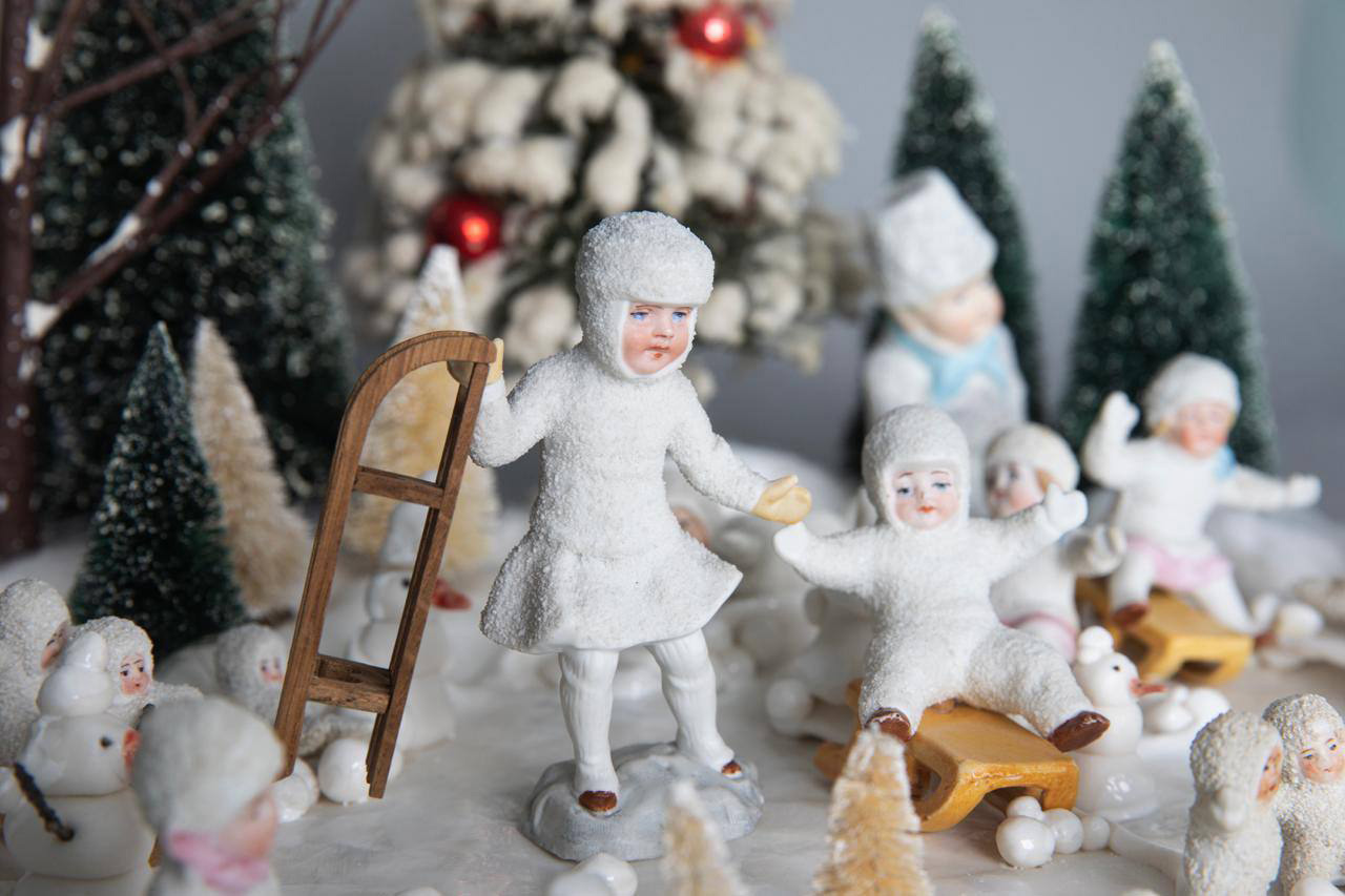 Snow babies, Германия, фарфор, 1900-1920 годы