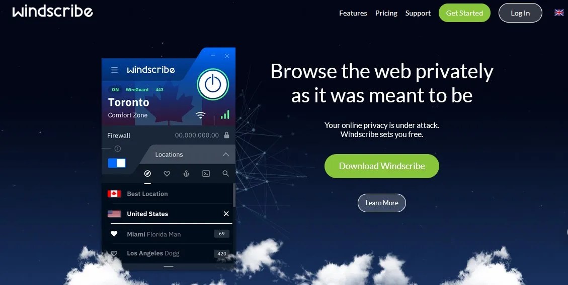 Windscribe-website-screenshot