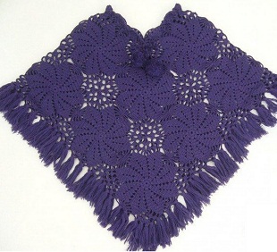 Пончо из мотивов крючком