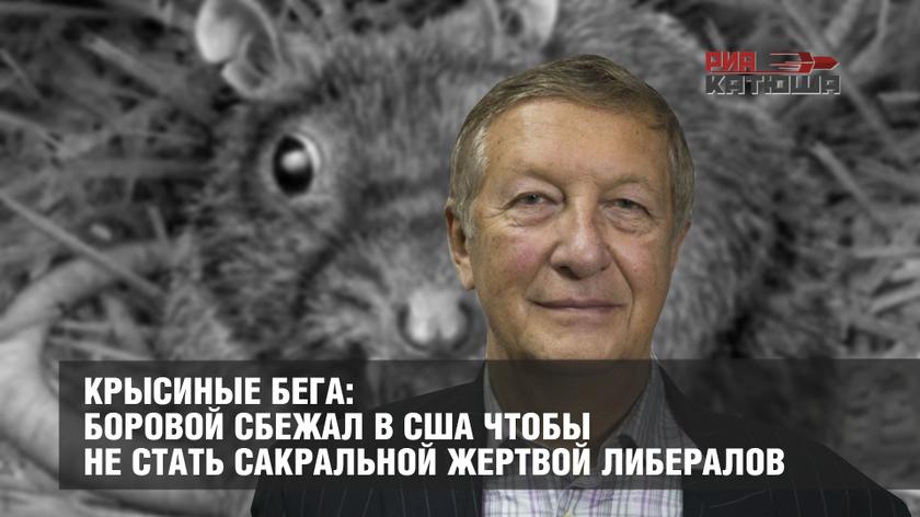 Крысиные бега: Боровой сбежал в США чтобы не стать сакральной жертвой либералов россия