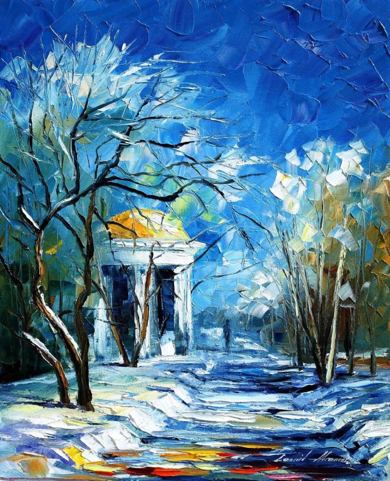 Леонид Афремов зима пейзаж