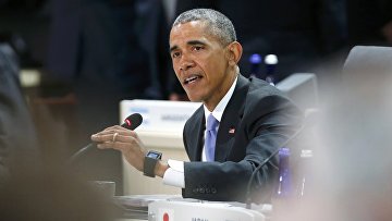 Президент США Барак Обама во время встречи в рамках саммита по ядерной безопасности в Вашингтоне