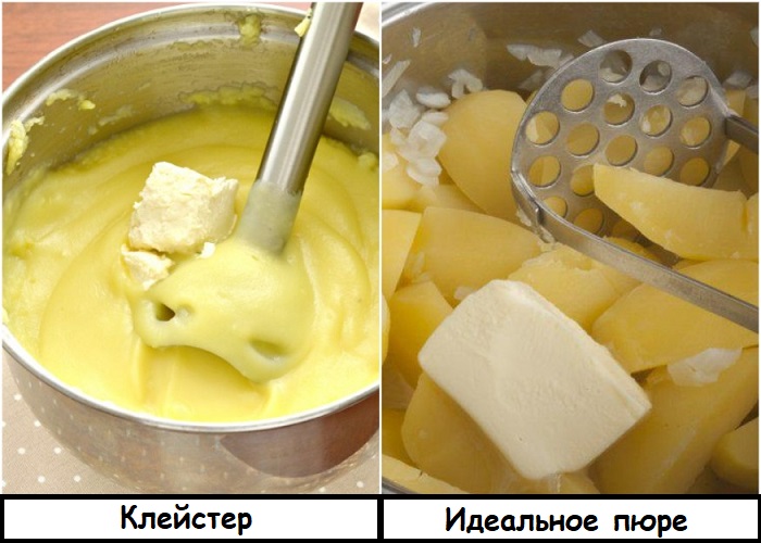 Картофель нужно измельчать не блендером, а толкушкой