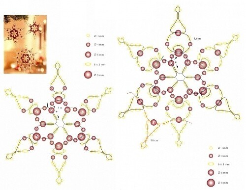 Снежинки из бисера бисер,новогодний декор