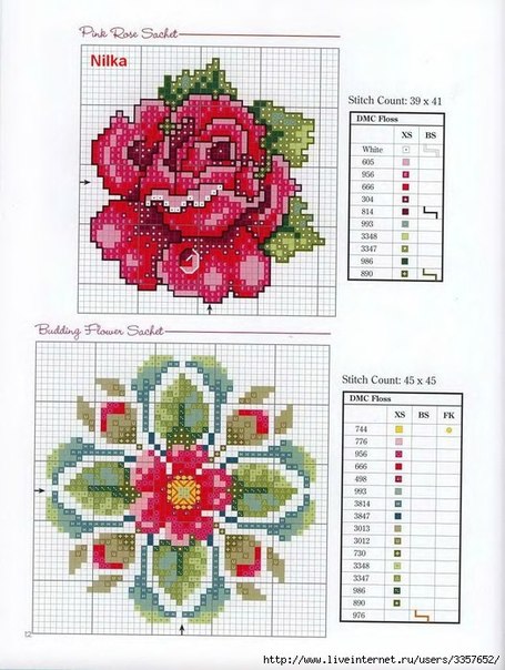 Схемы вышивки «мини-розы» (стр. 23) - Вышивка крестом
