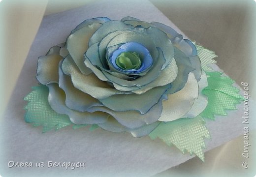 Мастер-класс Флористика искусственная Моделирование конструирование МК листка розы из фатина+роза из фатина Ленты фото 17