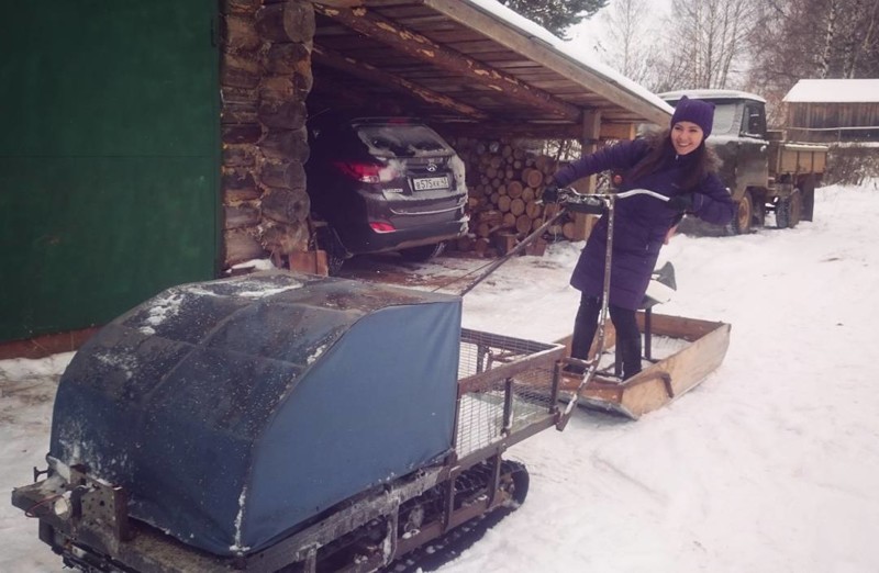 Почти собачья упряжка деревня, жизненно, село, сельская жизнь, транспорт
