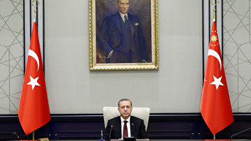 Президент Турции Тайип Эрдоган возглавляет заседание кабинета министров в Анкаре