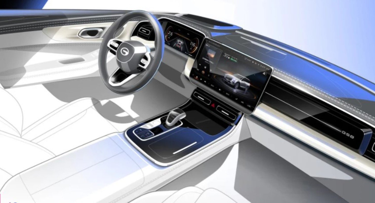 Рассекречен интерьер кросса GAC GS8 новой генерации с большим дисплеем