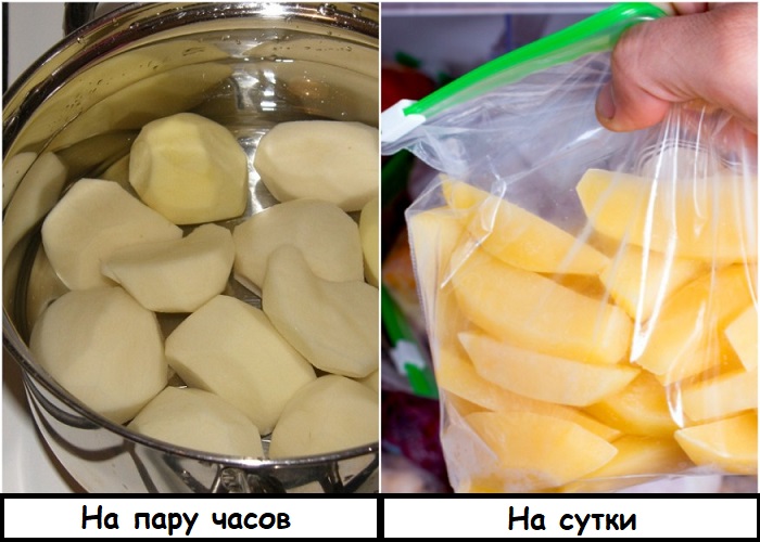 Картофель от потемнения может спасти морозилка и холодная вода