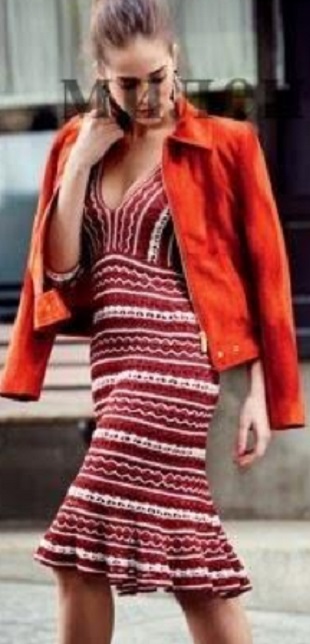 Двухцветное платье крючком