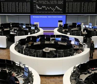 The German share price index DAX graph is pictured at the stock exchange in Frankfurt, Germany, April 14, 2021. REUTERS/Staff